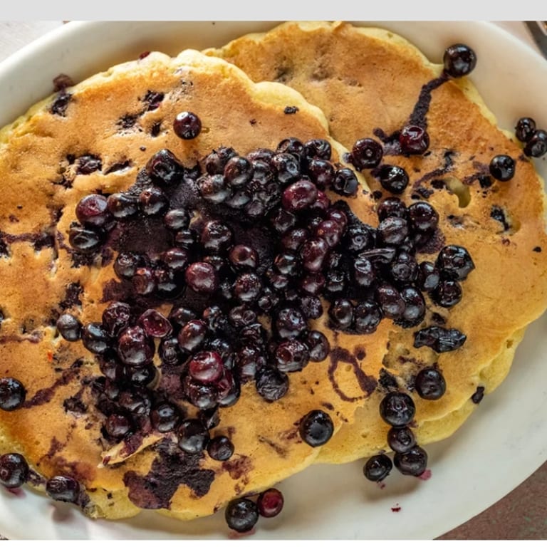 Indulge in our blueberry pancakes